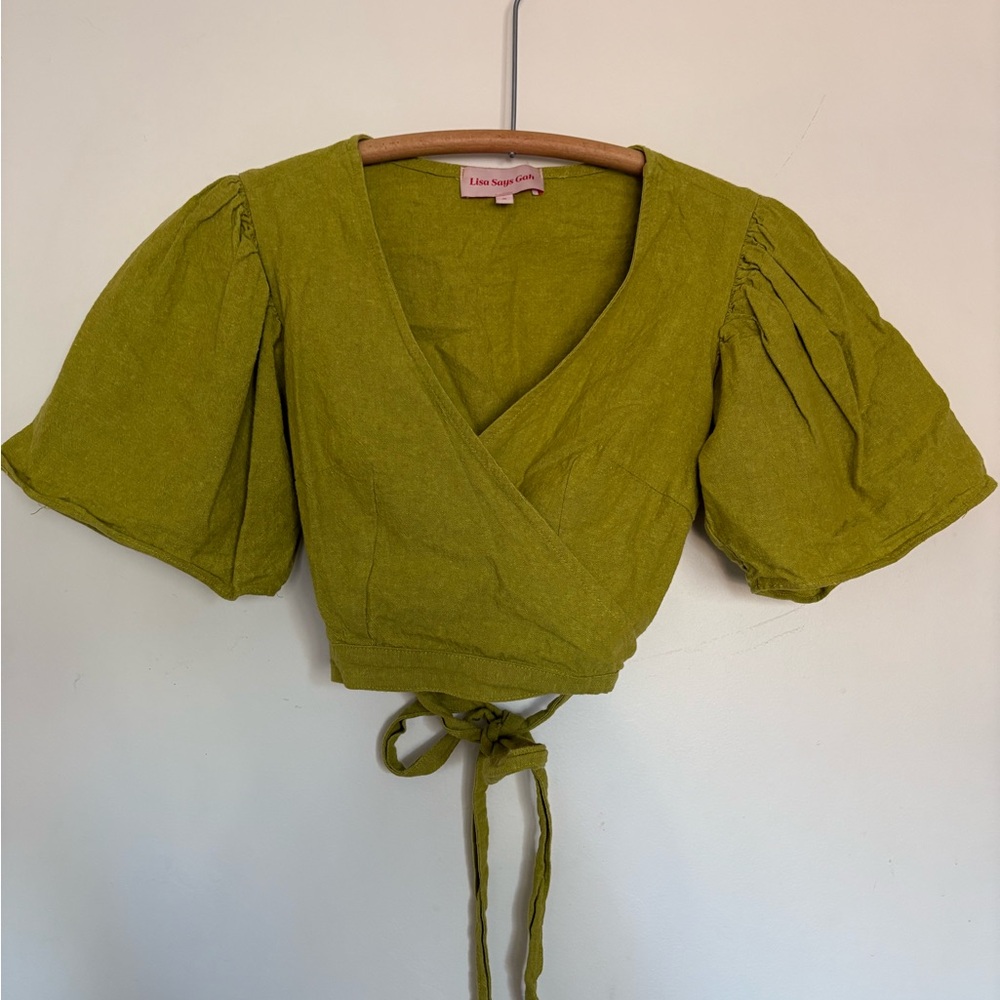 Lime Green Wrap Top